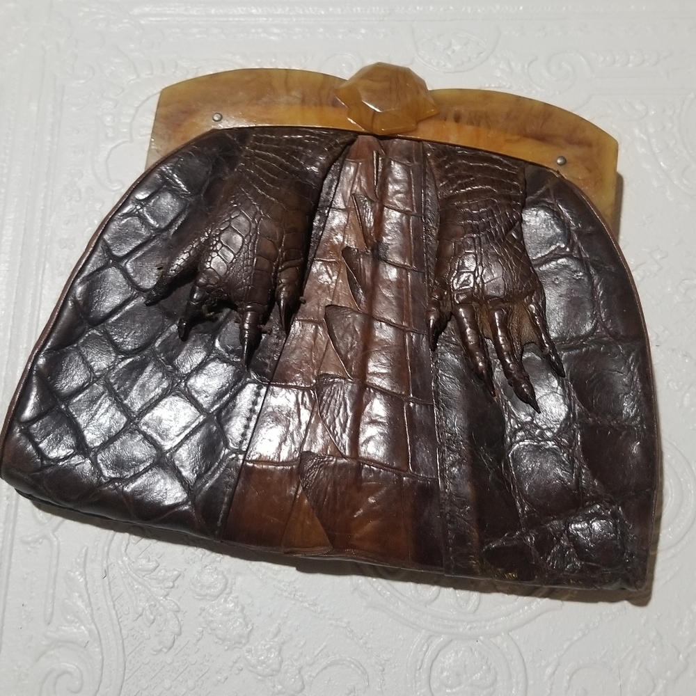 Unique REAL CROCODILE LEATHER Clutch